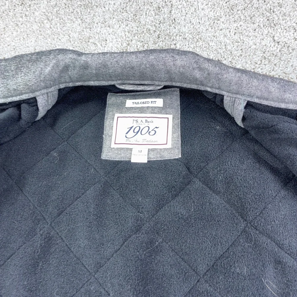 Jos A Bank‎ 1905 Mens M Quilted Vest Gray Tailored Fit Sleeveless Preppy Career